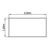 Disegno tecnico della scrivania QUEO 2E S di 2,00 x 1,00 m di hjh OFFICE PRO