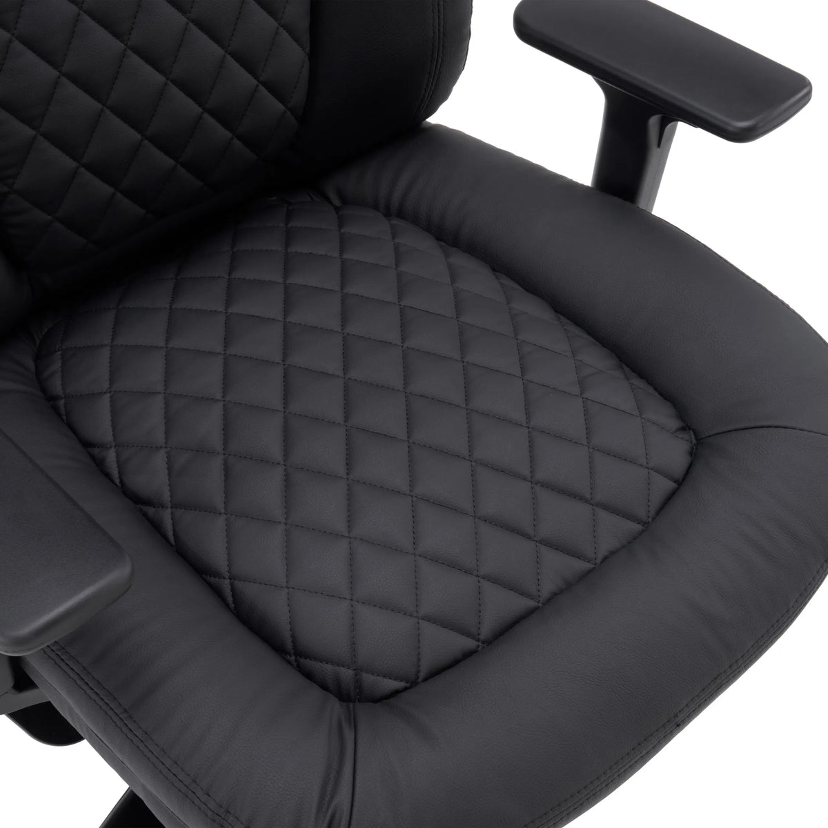 Imbottitura con cuciture della seduta della sedia girevole XXL Pullmann Gen2 in ecopelle nera di hjh OFFICE