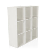 Scaffale BJORKE bianco con nove scomparti quadrati aperti di hjh LIVING – vista a 360° (vista frontale a tre quarti 45°)