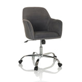 Sedia Home Office SOLAO 300 grigio scuro con imbottitura e base a cinque ruote di hjh OFFICE – vista a 360° (vista frontale 15°)
