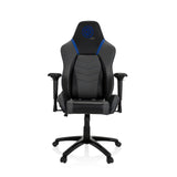 Sedia da gaming GAMEBREAKER POLARYS I grigio-blu con braccioli e base a cinque ruote di hjh OFFICE – vista a 360° (vista frontale 0°)