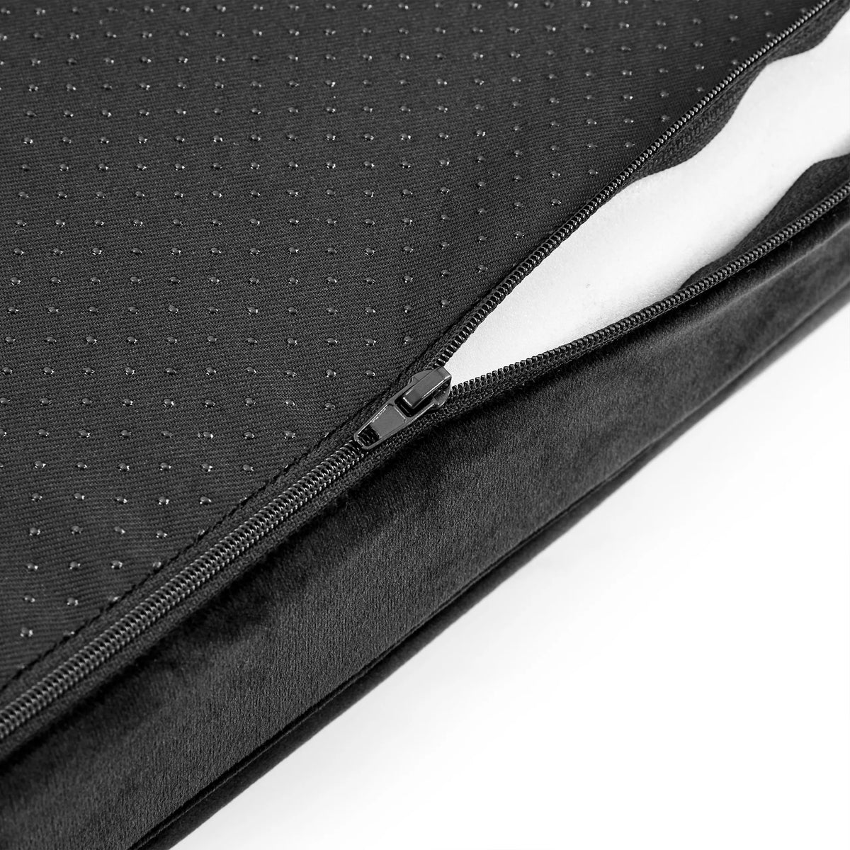 Cerniera con materiale superiore nero traforato del poggiapiedi Podi Velvet 1 di hjh OFFICE