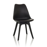 Sedia a conchiglia SCANDI P nera con quattro gambe di hjh OFFICE – vista a 360° (vista frontale 15°)