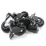 Rotelle per Sedia 5x ROLO SKATE S 11mm/75mm nere con freno per pavimenti duri di hjh OFFICE