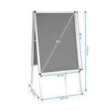 Disegno dimensionale del Cavalletto promozionale AGENDA II con un'altezza di 115,5 cm e una larghezza di 64 cm di hjh OFFICE