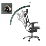 Schienale regolabile della poltrona di lusso ERGOHUMAN SLIM ULTRA GEN2 con un angolo di inclinazione di 90° di hjh OFFICE