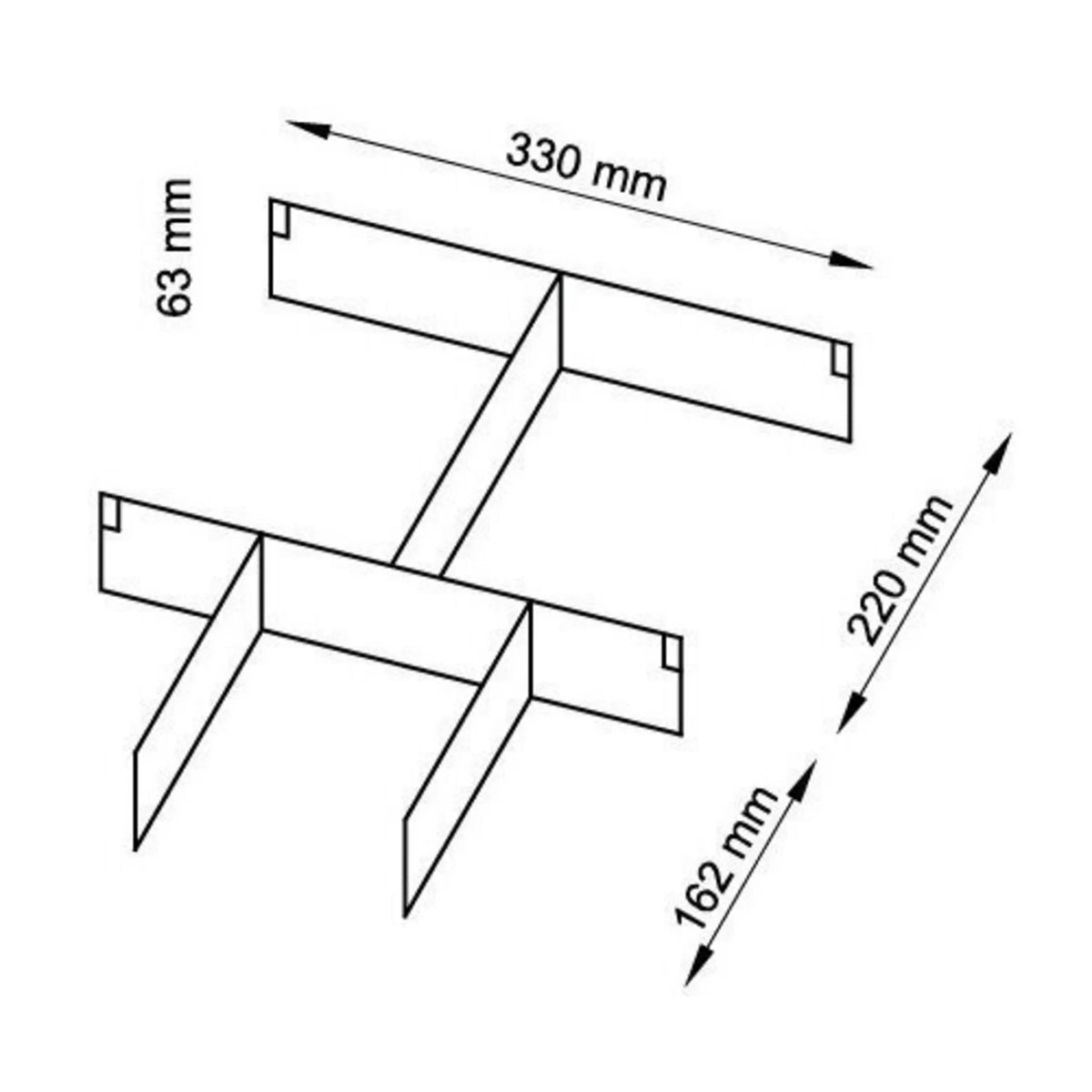 Divisori per la cassettiera con rotelle ACTR con dimensioni di 330 mm, 220 mm e 162 mm di hjh OFFICE PRO