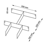 Divisori per la cassettiera con rotelle ACTR con dimensioni di 330 mm, 220 mm e 162 mm di hjh OFFICE PRO