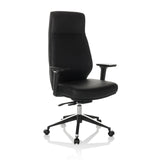 Poltrona professionale VITORO ECO nera con braccioli e base a cinque ruote di hjh OFFICE – vista a 360° (vista frontale a tre quarti 30°)