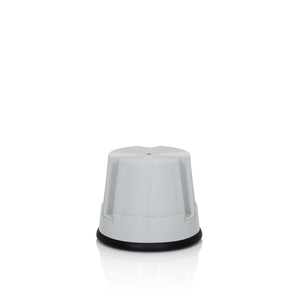 Sgabello TIO-S grigio con anello di base nero antiscivolo di hjh OFFICE – vista a 360° (vista frontale a tre quarti 60°)