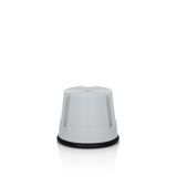 Sgabello TIO-S grigio con anello di base nero antiscivolo di hjh OFFICE – vista a 360° (vista frontale a tre quarti 60°)