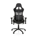 Sedia da gaming LEAGUE PRO bianca e nera con poggiatesta e base a cinque ruote di hjh OFFICE – vista a 360° (vista frontale 0°)