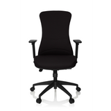 Sedia da ufficio professionale OFFICE XT PRO nera con braccioli e base a cinque ruote di hjh OFFICE – vista a 360° (vista frontale 0°)