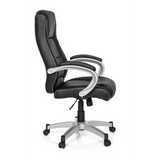 Sedia da gaming RELAX CL180 nera con imbottitura e base a cinque ruote di MyBuero – vista a 360° (profilo laterale 80°)