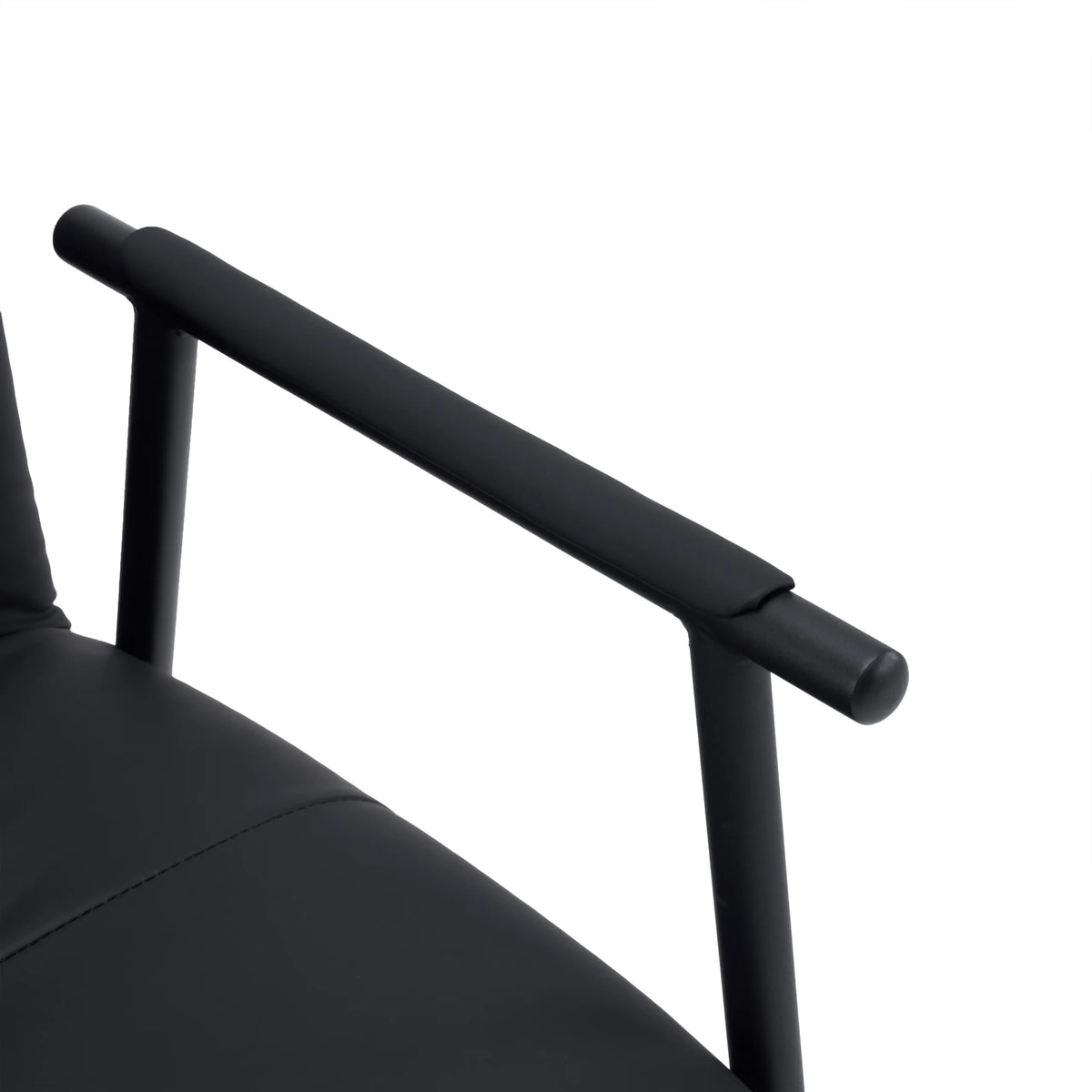 Bracciolo in ecopelle nera della sedia imbottita Lifea Flex di hjh LIVING