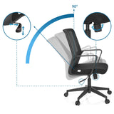Verstellbare Rückenlehne mit 90-Grad-Arretierung des Homeoffice-Bürostuhls PRESTON von hjh OFFICE