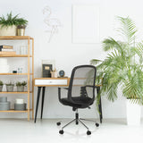 Sedia Home Office SEDIOLO B nera con schienale in rete e braccioli di hjh OFFICE