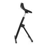 Ausilio per la posizione eretta TOP WORK 31 nero con seduta a guscio e base a T di hjh OFFICE – vista a 360° (profilo laterale 100°)