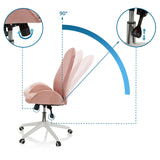 Regolazione dell'altezza e dell'inclinazione fino a 90 gradi della Sedia Home Office AVEA in rosa di hjh OFFICE