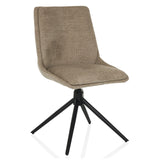 Sedia imbottita beige TARVISO I con base a quattro razze nera di hjh LIVING – vista a 360° (vista frontale 15°)