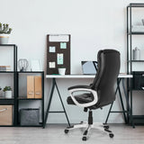 Sedia Home Office RELAX CL150 nera con base bianca e braccioli di MyBuero