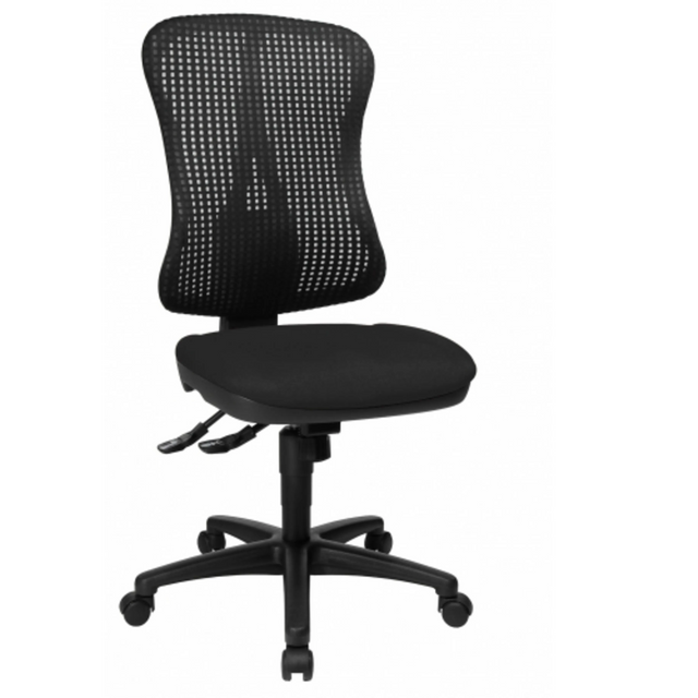 Schwarzer Profi-Bürostuhl HJH SOLUTION BASIC mit Netzrückenlehne und Rollenkreuz von Topstar