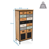 Vista dimensionale della Cassettiera CONTINENTO HIGH con 123 × 60 cm e una portata di 50 kg di hjh LIVING