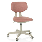 Sedia girevole per bambini KID CLASSIC rosa con seduta imbottita e base a cinque ruote di hjh OFFICE – vista a 360° (vista frontale 15°)