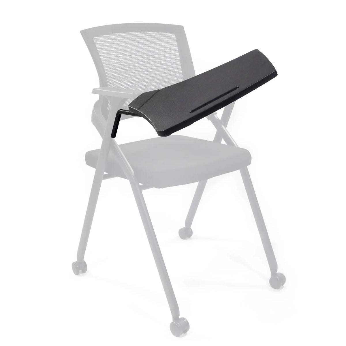 Vassoio scrivania nero TABLET PRIORITY II come Accessori per sedie di hjh OFFICE – vista a 360° (profilo laterale 90°)