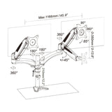 Disegno tecnico del Supporto per monitor VM-MG2 con una larghezza massima di 1166 mm di hjh OFFICE