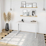 Scrivania regolabile in altezza MEGA 612 W in bianco con un piano di lavoro di 120 × 67 cm di hjh OFFICE PRO