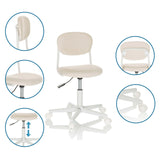 Sedia girevole per bambini KIDDY BASE I beige con viste dettagliate del pistone a gas, delle rotelle e dello schienale di hjh OFFICE
