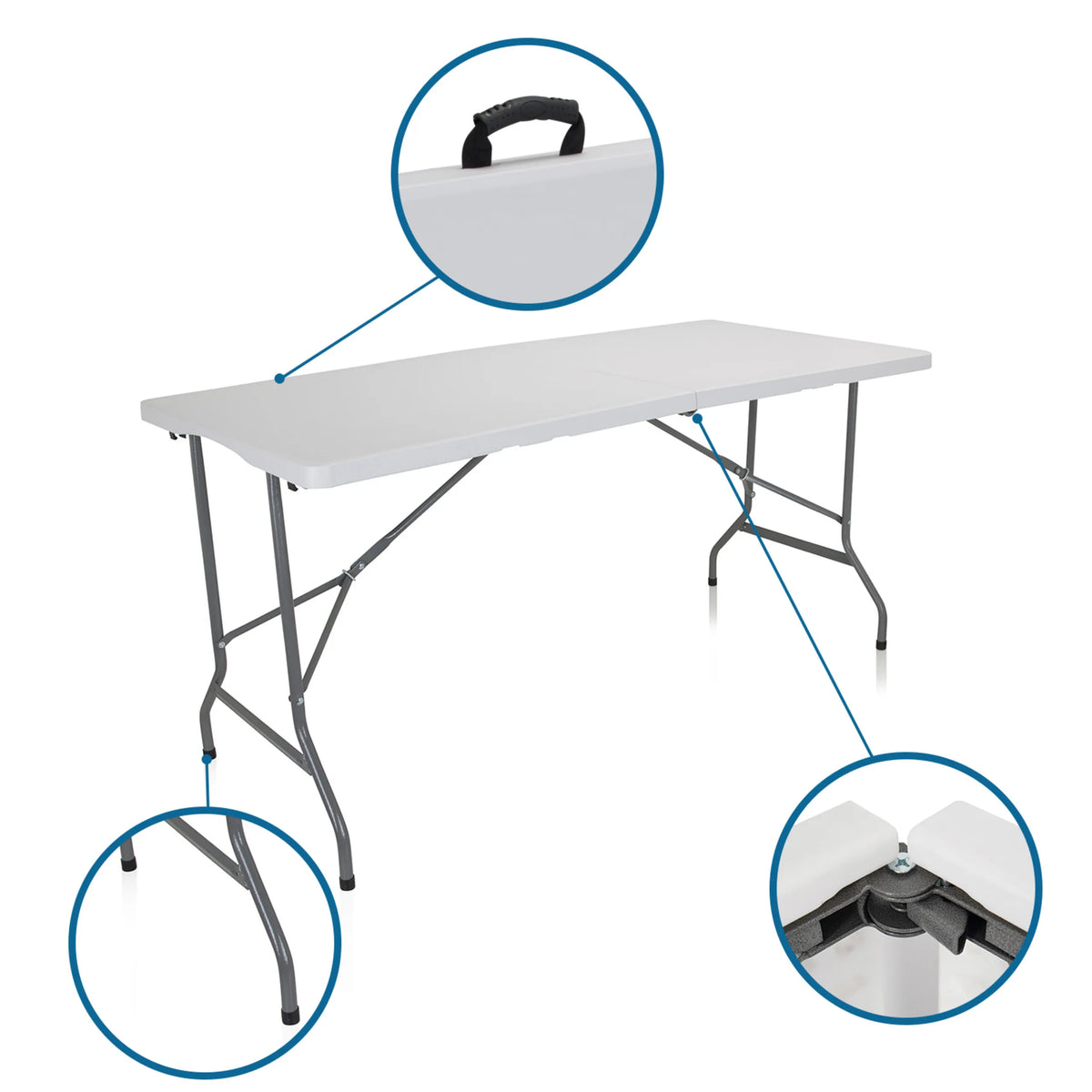 Maniglia per il trasporto e giunti di collegamento del Tavolo pieghevole EASY UP MULTI II in bianco di hjh OFFICE