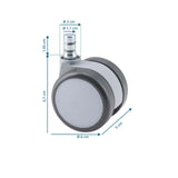 Disegno tecnico delle Rotelle per Sedia 5x ROLO MOVE 60 11mm/60mm con un diametro di 6 cm e un'altezza di 6,7 cm di hjh OFFICE