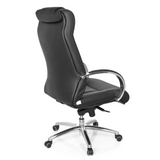 Sedia girevole XXL G 600 nera con braccioli e base a cinque ruote di hjh OFFICE – vista a 360° (vista posteriore a tre quarti 120°)