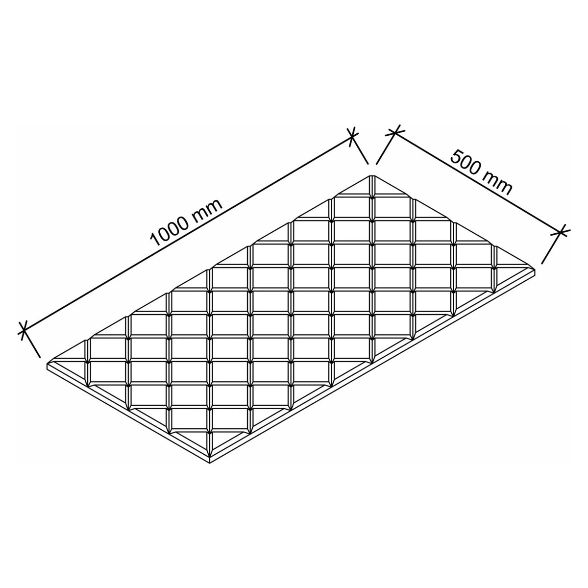 Disegno tecnico dell'accessorio AWPX10 di 1000 × 500 mm di hjh OFFICE PRO