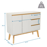 Disegno tecnico della Madia TAROLO I con larghezza di 97 cm e altezza di 80 cm di hjh LIVING