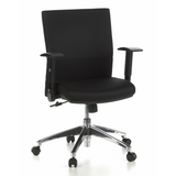 Sedia da ufficio professionale LAGUNA PRO nera con braccioli e base a cinque ruote di hjh OFFICE – vista a 360° (vista frontale 20°)