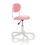 Sedia girevole per bambini KIDDY BASE I rosa con base a stella e cinque rotelle di hjh OFFICE – vista a 360° (vista frontale a tre quarti 60°)