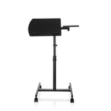 Scrivania in piedi VM-SL nera con ripiano d'appoggio e base a U su ruote di hjh OFFICE – vista a 360° (vista frontale 0°)