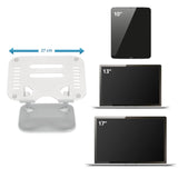 Supporto per LAPTOP STAND in argento con una larghezza di 27 cm per dispositivi da 10 a 17 pollici di hjh OFFICE