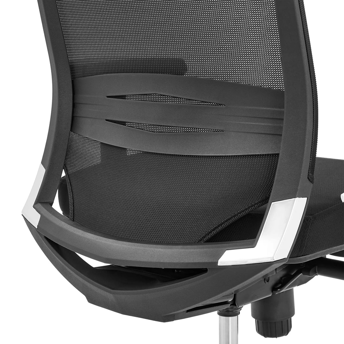 Schienale in rete con telaio in plastica della sedia da ufficio professionale PORTO PRO in nero di hjh OFFICE