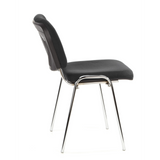 Sedia a quattro gambe XT 600 C nera con seduta e schienale imbottiti di hjh OFFICE – vista a 360° (profilo laterale 100°)