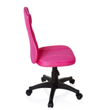 Sedia girevole per bambini KIDDY BASE rosa con schienale in rete e base nera a cinque ruote di hjh OFFICE – vista a 360° (profilo laterale 100°)