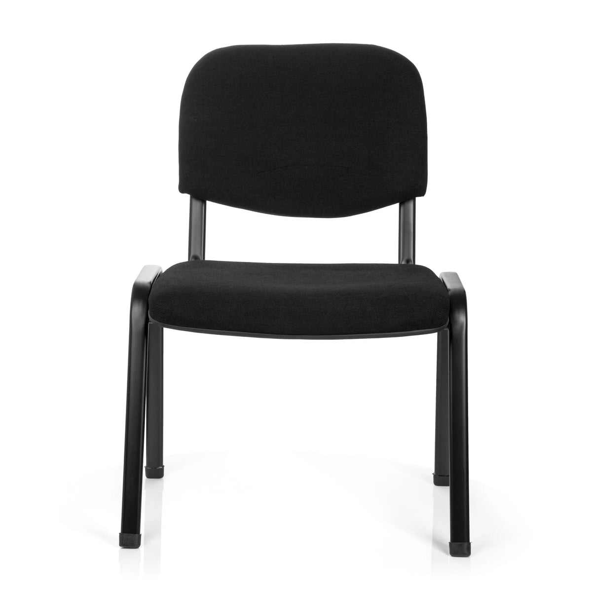 Sedia a quattro gambe nera XT 600 XL con imbottitura su seduta e schienale di hjh OFFICE – vista a 360° (vista frontale 0°)