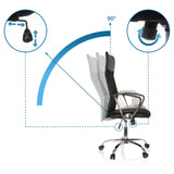 Meccanismo di regolazione dello schienale con angolo di inclinazione di 90° della Poltrona Home Office ARIA HIGH di hjh OFFICE