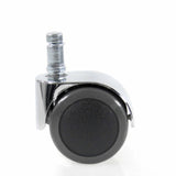 Rotelle per Sedia 5x ROLO LUX 11mm/50mm nero-argento per pavimenti duri con supporto cromato di hjh OFFICE