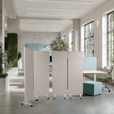 Pareti divisorie grigie FLEXMIUT 1 come set mobile di due pezzi su ruote di hjh OFFICE