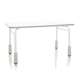 Scrivania per bambini KID GRO T grigio chiaro con struttura bianca e piedini grigi di hjh OFFICE – vista a 360° (vista frontale 15°)