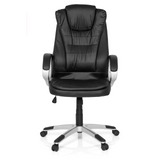 Sedia da gaming RELAX WB100 nera con schienale imbottito e base a cinque ruote di MyBuero – vista a 360° (vista frontale 0°)